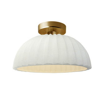 Pleated Dome Semi-Flush (254|CER-6623-MAT-BRSS-LED1-700)