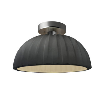 Pleated Dome LED Semi-Flush (254|CER-6623-GRY-NCKL-LED1-700)