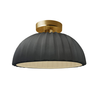 Pleated Dome Semi-Flush (254|CER-6623-GRY-BRSS-LED1-700)