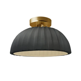 Pleated Dome Semi-Flush (254|CER-6623-GRY-BRSS)