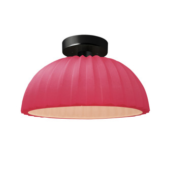 Pleated Dome Semi-Flush (254|CER-6623-CRSE-MBLK)