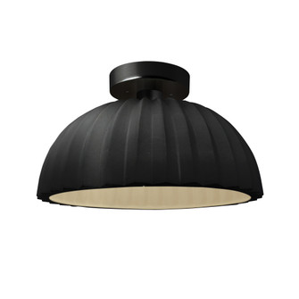 Pleated Dome LED Semi-Flush (254|CER-6623-CRB-MBLK-LED1-700)