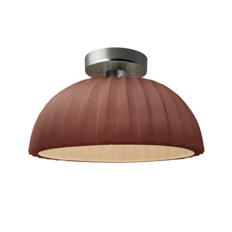 Pleated Dome LED Semi-Flush (254|CER-6623-CLAY-NCKL-LED1-700)