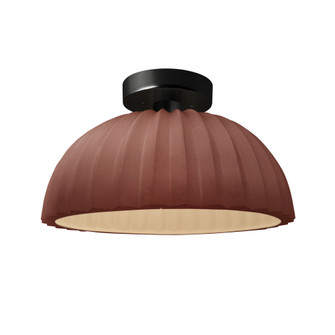 Pleated Dome Semi-Flush (254|CER-6623-CLAY-MBLK-LED1-700)