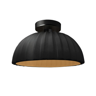 Pleated Dome Semi-Flush (254|CER-6623-CBGD-MBLK-LED1-700)