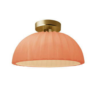 Pleated Dome Semi-Flush (254|CER-6623-BSH-BRSS)