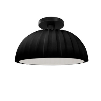 Pleated Dome Semi-Flush (254|CER-6623-BKMT-MBLK-LED1-700)