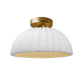 Pleated Dome Semi-Flush (254|CER-6623-BIS-BRSS-LED1-700)