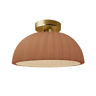 Pleated Dome Semi-Flush (254|CER-6623-ADOB-BRSS-LED1-700)