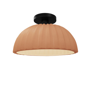 Pleated Dome Semi-Flush (254|CER-6623-ADOB-MBLK)