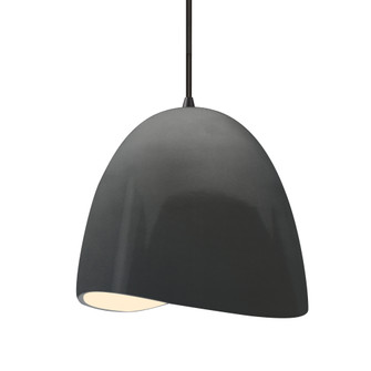Medium Brisa 1-Light Pendant (254|CER-6613-GRY-MBLK-BKCD-LED1-700)