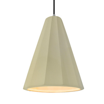 Tall Fluted 1-Light Pendant (254|CER-6607-VAN-NCKL-BKCD)