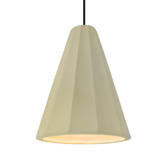 Tall Fluted 1-Light Pendant (254|CER-6607-VAN-MBLK-BKCD)