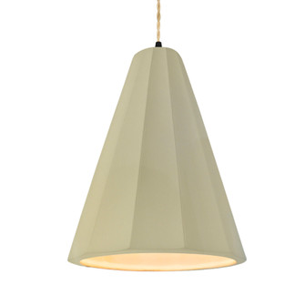 Tall Fluted 1-Light Pendant (254|CER-6607-VAN-MBLK-BEIG-TWST)