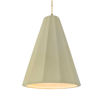 Tall Fluted 1-Light Pendant (254|CER-6607-VAN-ABRS-BEIG-TWST-LED1-700)