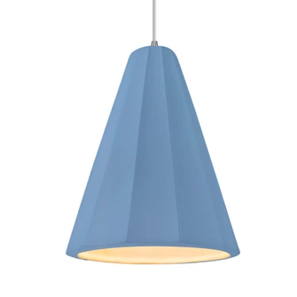 Tall Fluted 1-Light Pendant (254|CER-6607-SKBL-NCKL-WTCD)