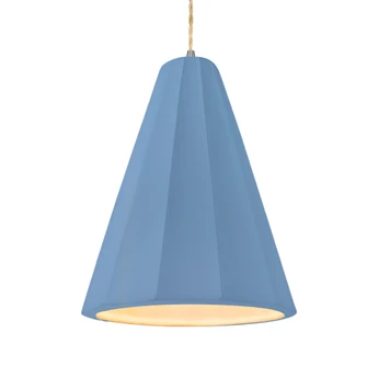 Tall Fluted 1-Light Pendant (254|CER-6607-SKBL-NCKL-BEIG-TWST-LED1-700)