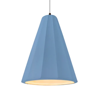 Tall Fluted 1-Light Pendant (254|CER-6607-SKBL-DBRZ-WTCD)