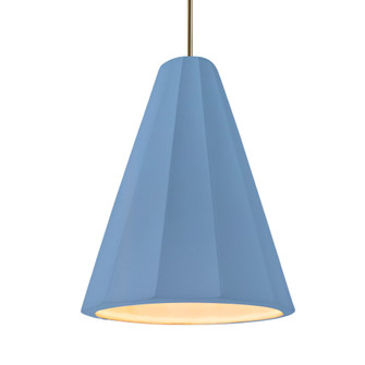Tall Fluted 1-Light Pendant (254|CER-6607-SKBL-ABRS-RIGID-LED1-700)