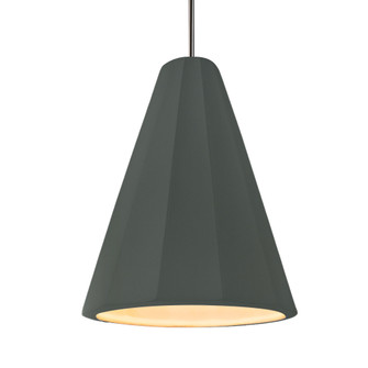 Tall Fluted 1-Light Pendant (254|CER-6607-PWGN-NCKL-RIGID-LED1-700)