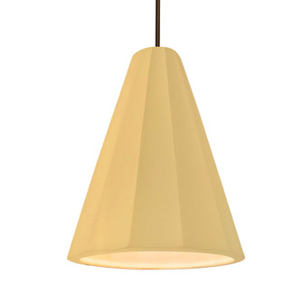 Tall Fluted 1-Light Pendant (254|CER-6607-MYLW-DBRZ-RIGID-LED1-700)
