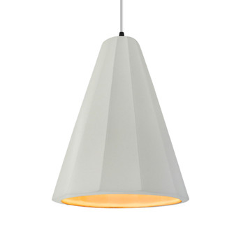Tall Fluted 1-Light Pendant (254|CER-6607-MTGD-MBLK-WTCD-LED1-700)