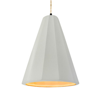 Tall Fluted 1-Light Pendant (254|CER-6607-MTGD-MBLK-BEIG-TWST)