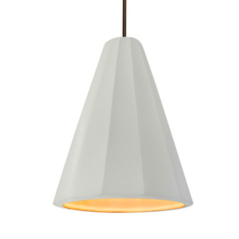 Tall Fluted 1-Light Pendant (254|CER-6607-MTGD-DBRZ-RIGID-LED1-700)