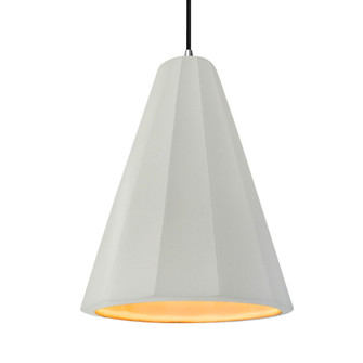 Tall Fluted 1-Light Pendant (254|CER-6607-MTGD-CROM-BKCD-LED1-700)