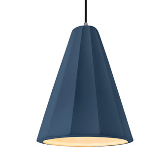 Tall Fluted LED 1-Light Pendant (254|CER-6607-MID-NCKL-BKCD-LED1-700)