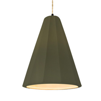 Tall Fluted LED 1-Light Pendant (254|CER-6607-MGRN-MBLK-BEIG-TWST-LED1-700)