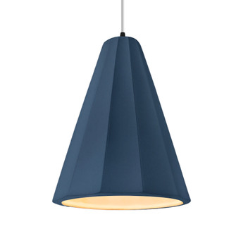 Tall Fluted 1-Light Pendant (254|CER-6607-MDMT-MBLK-WTCD-LED1-700)