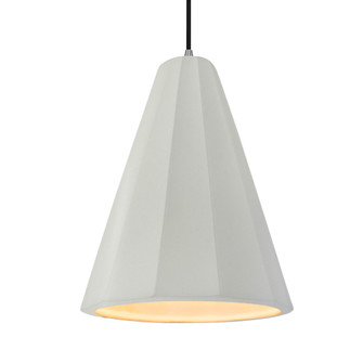 Tall Fluted 1-Light Pendant (254|CER-6607-MAT-NCKL-BKCD-LED1-700)