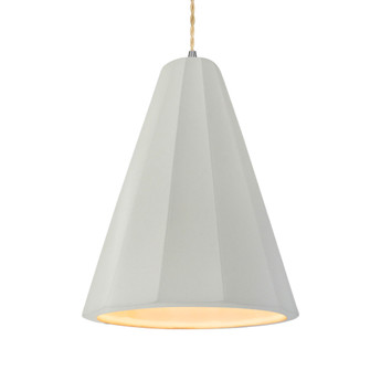 Tall Fluted 1-Light Pendant (254|CER-6607-MAT-NCKL-BEIG-TWST)