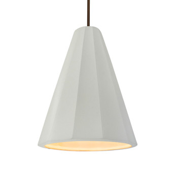 Tall Fluted 1-Light Pendant (254|CER-6607-MAT-DBRZ-RIGID-LED1-700)