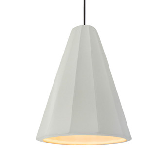 Tall Fluted 1-Light Pendant (254|CER-6607-MAT-CROM-RIGID)