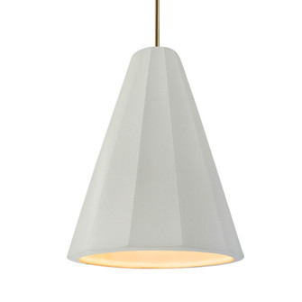 Tall Fluted LED 1-Light Pendant (254|CER-6607-MAT-ABRS-RIGID-LED1-700)