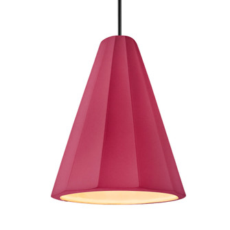 Tall Fluted 1-Light Pendant (254|CER-6607-CRSE-MBLK-RIGID-LED1-700)