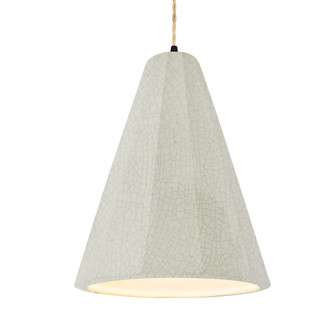 Tall Fluted 1-Light Pendant (254|CER-6607-CRK-MBLK-BEIG-TWST)