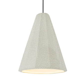 Tall Fluted 1-Light Pendant (254|CER-6607-CRK-CROM-RIGID)