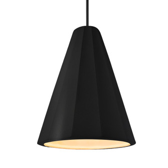 Tall Fluted 1-Light Pendant (254|CER-6607-CRB-MBLK-RIGID)
