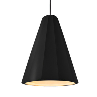 Tall Fluted 1-Light Pendant (254|CER-6607-CRB-CROM-RIGID)