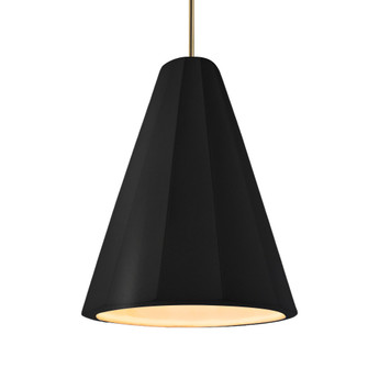 Tall Fluted 1-Light Pendant (254|CER-6607-CRB-ABRS-RIGID)