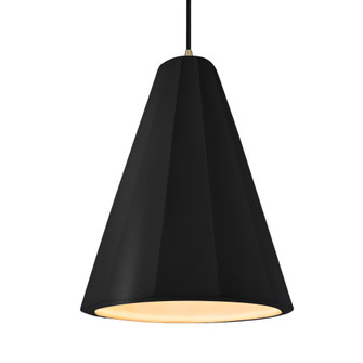 Tall Fluted 1-Light Pendant (254|CER-6607-CRB-ABRS-BKCD-LED1-700)