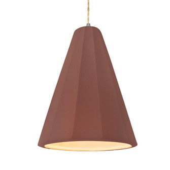 Tall Fluted 1-Light Pendant (254|CER-6607-CLAY-NCKL-BEIG-TWST)