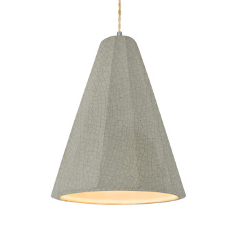 Tall Fluted 1-Light Pendant (254|CER-6607-CKC-NCKL-BEIG-TWST-LED1-700)