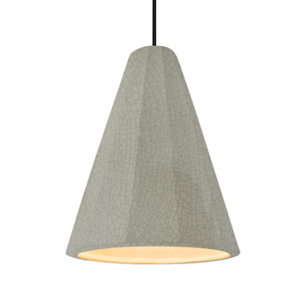 Tall Fluted 1-Light Pendant (254|CER-6607-CKC-MBLK-BKCD-LED1-700)