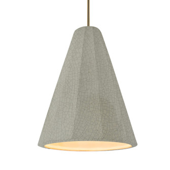 Tall Fluted LED 1-Light Pendant (254|CER-6607-CKC-ABRS-RIGID-LED1-700)