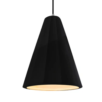 Tall Fluted 1-Light Pendant (254|CER-6607-BKMT-NCKL-BKCD-LED1-700)