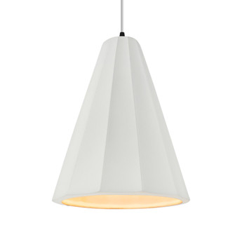 Tall Fluted 1-Light Pendant (254|CER-6607-BIS-MBLK-WTCD)